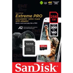 MicroSD 256GB Sandisk Extreme Pro 200 MB/s với thiết kế tinh gọn, giúp tiết kiệm tối đa không gian