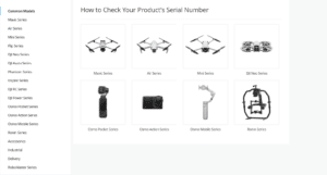 Truy cập trang web kiểm tra số serial DJI