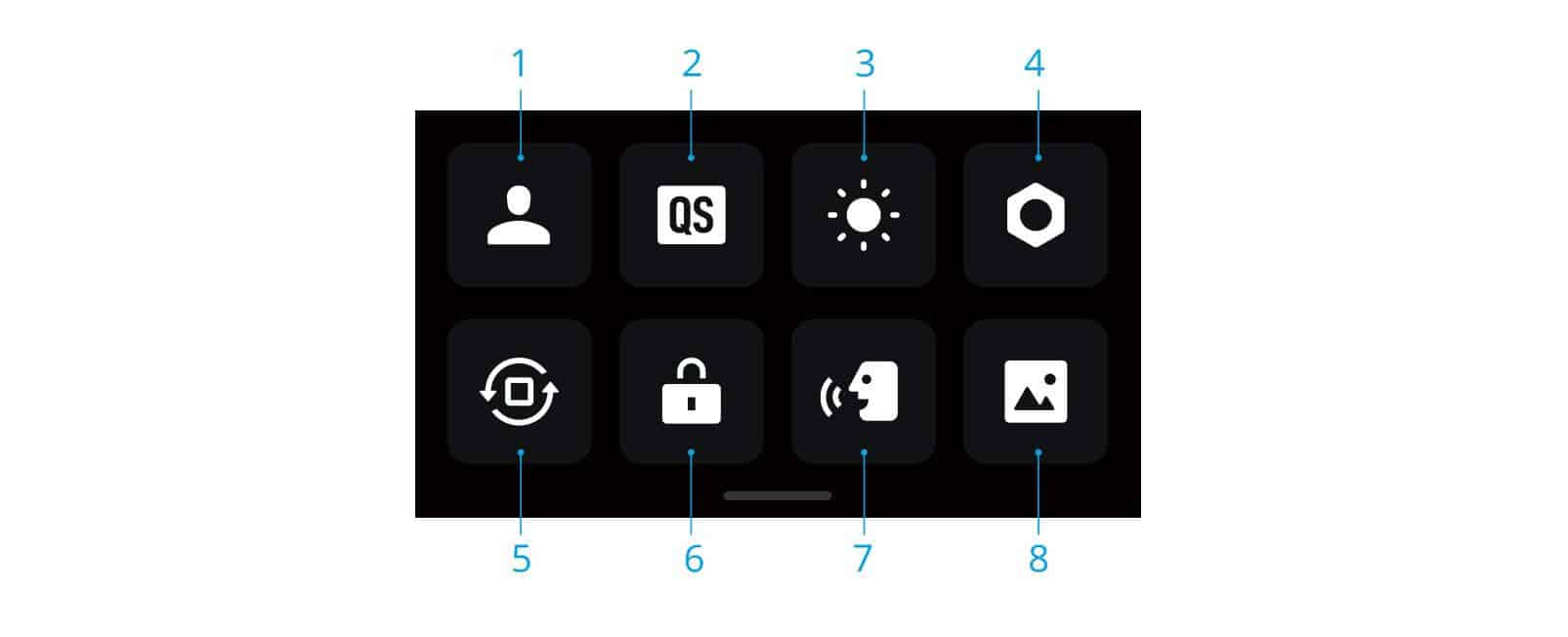 Giao diện menu điều khiển của Action 5 Pro