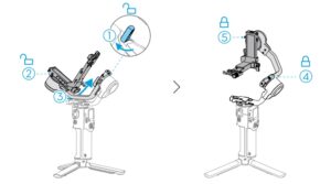 Chuẩn bị set máy lên gimbal