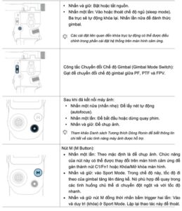 Các chế độ gimbal