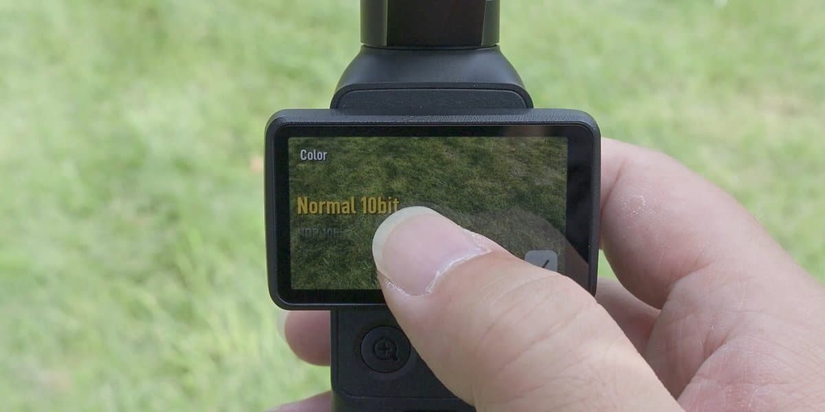 Chọn chế độ màu trên màn hình cảm ứng Osmo Pocket 4P