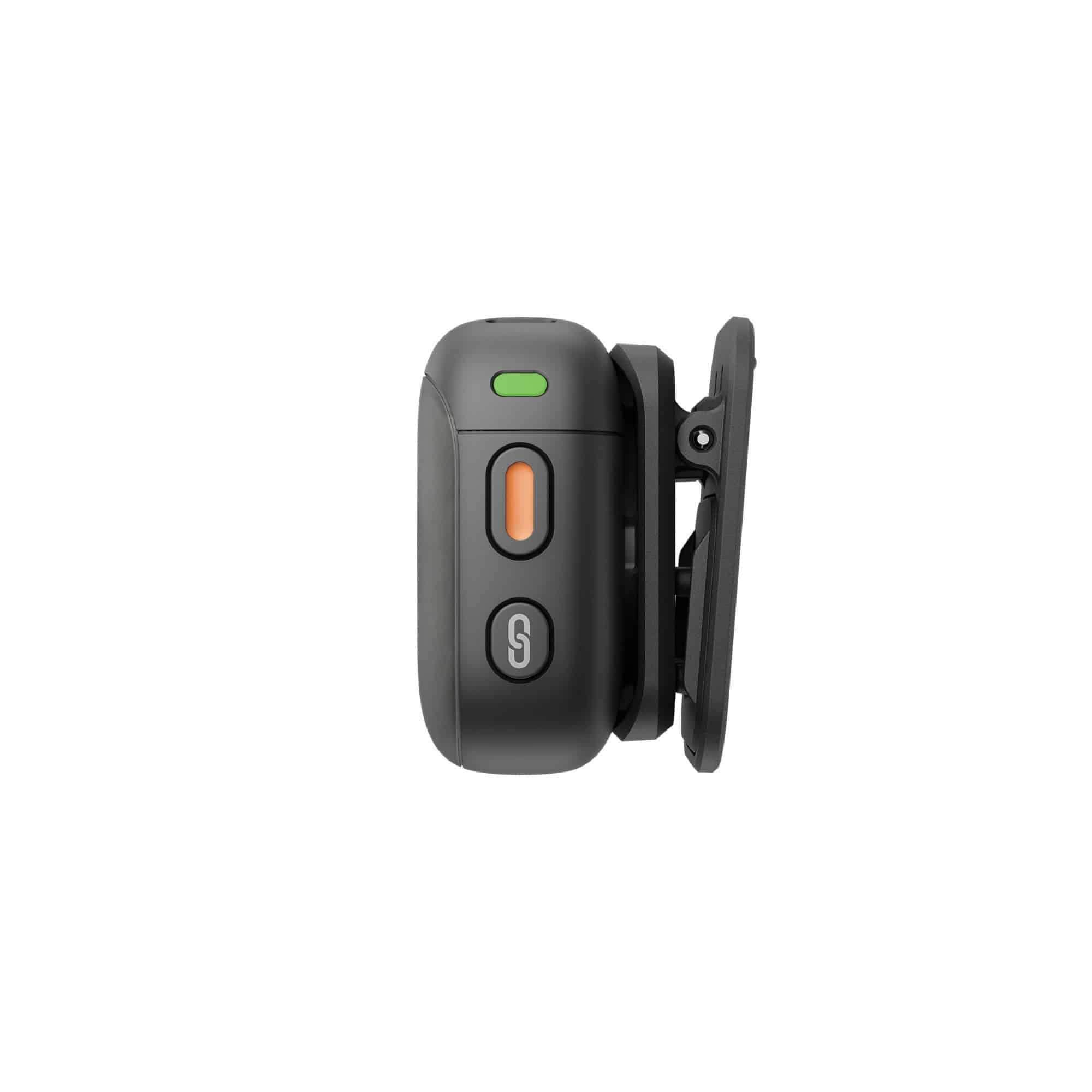 Bộ phát DJI Mic 3 với kẹp cài và nút bấm bên cạnh